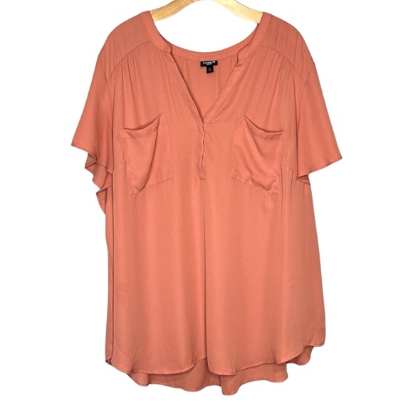 TORRID Harper Georgette Pullover Flutter Sleeve Blouse - Apricot - Picture 4 of 14